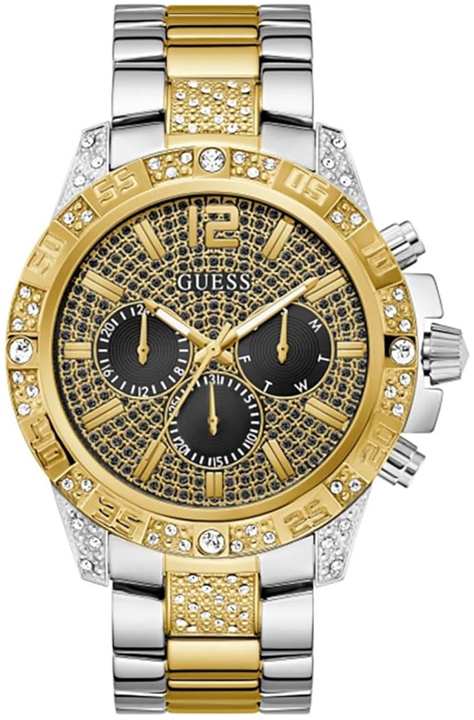 Guess Herrklocka GW0796G3 Majestic Svart/Gulguldtonat stål Ø48 mm - Guess