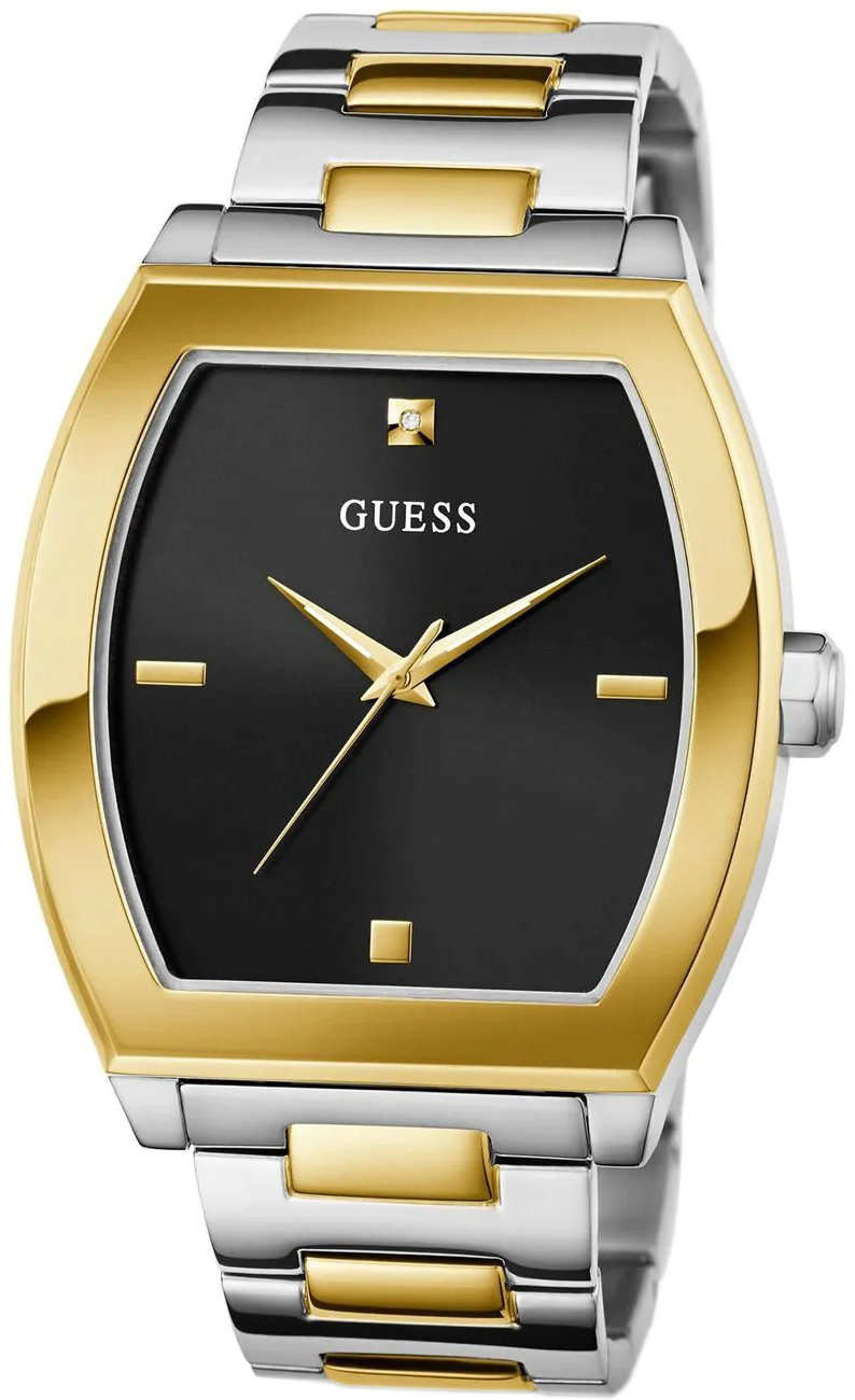 Guess Herrklocka GW0847G1 Punctual Svart/Gulguldtonat stål - Guess