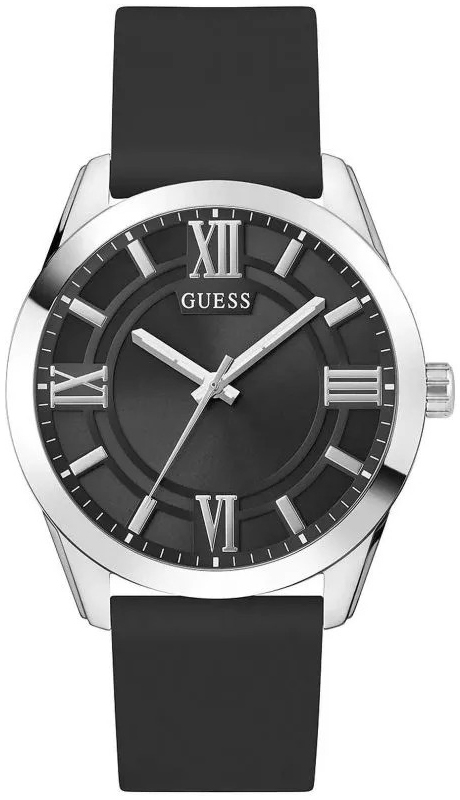 Guess Herrklocka GW0894G1 Elliot Svart/Gummi Ø44 mm