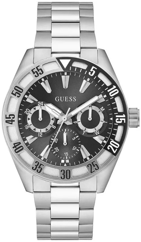 Guess Herrklocka GW0904G1 Letterman Svart/Stål Ø44 mm - Guess