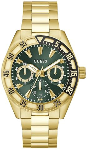 Guess Herrklocka GW0904G2 Sport Grön/Gulguldtonat stål Ø44 mm