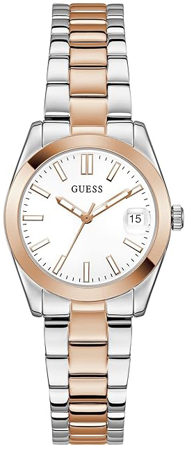 Guess Damklocka GW0934L6 Alice Vit/Ros&eacute;guldstonat st&aring;l &Oslash;32 mm