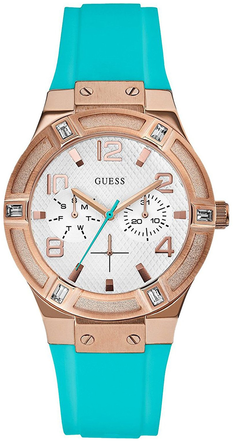 Guess Damklocka W0564L3 Sporty Silverfärgad/Gummi Ø36 mm - Guess