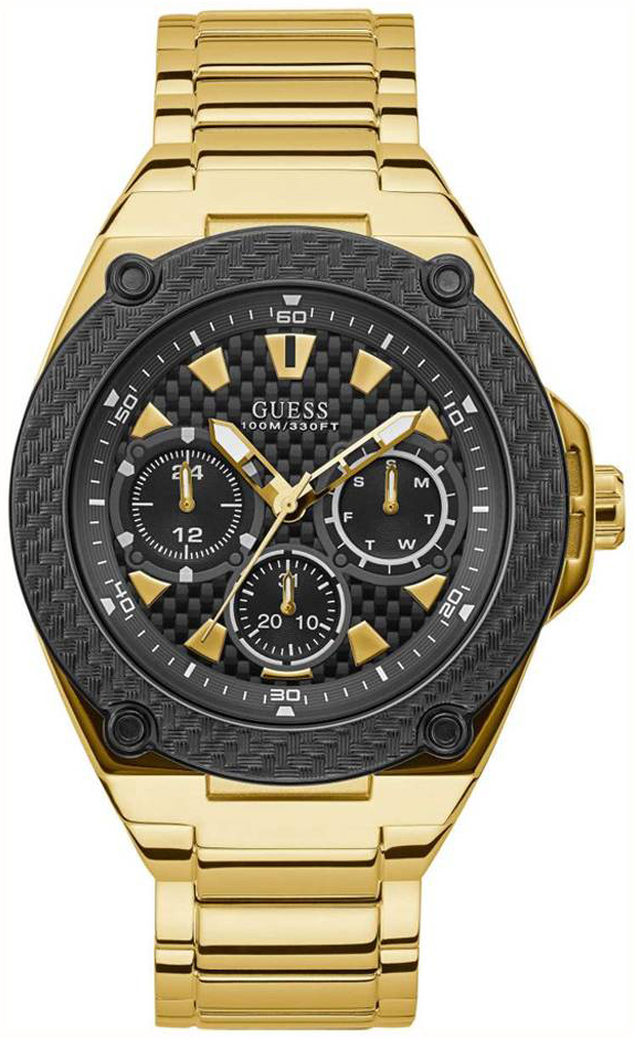 Guess Herrklocka W1305G2 Svart/Gulguldtonat stål Ø45 mm - Guess