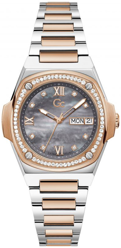 Guess Damklocka Y98001L5MF Coussin Svart/Roséguldstonat stål - Guess
