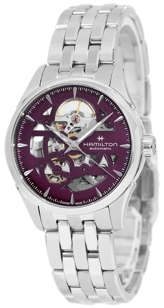 Hamilton Damklocka H32265101 Jazzmaster Skeleton Lila/Stål Ø36 mm - Hamilton
