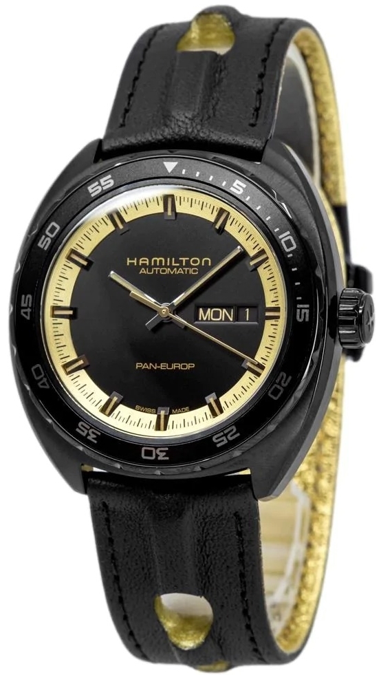 Hamilton Herrklocka H35425730 American Classic Svart/Läder Ø42 mm - Hamilton