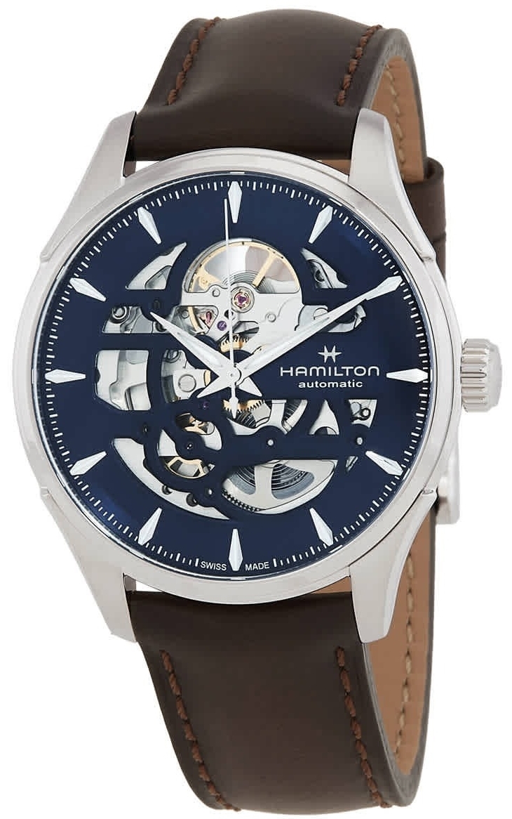Hamilton Herrklocka H42535541 Jazzmaster Skeleton Blå/Läder Ø40 mm - Hamilton