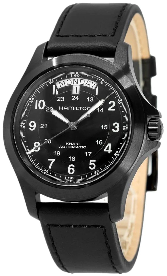 Hamilton Herrklocka H64465733 Khaki Field Svart/Läder Ø40 mm