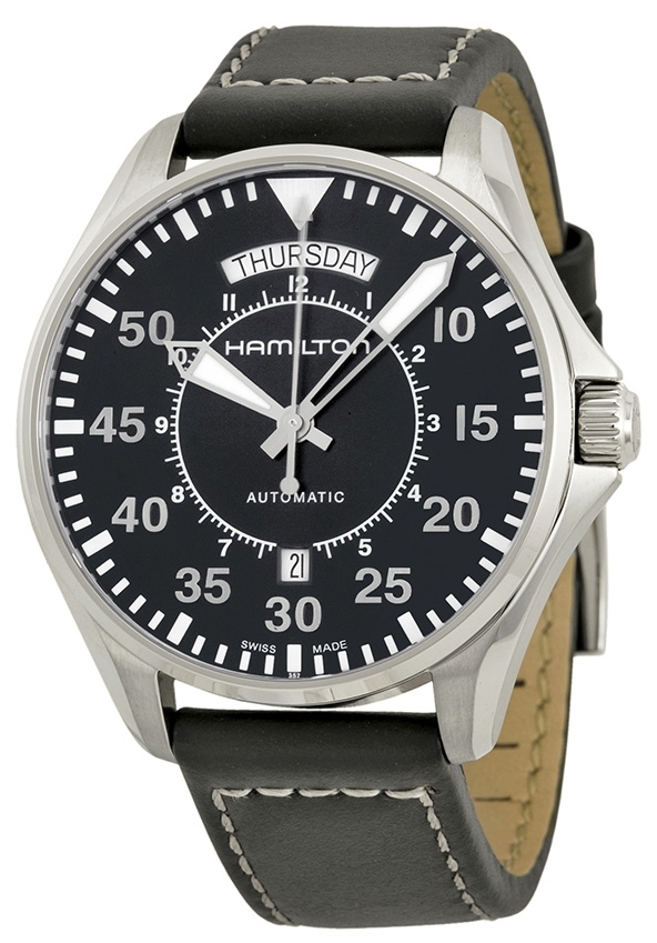 Hamilton Herrklocka H64615735 Khaki Svart/Läder Ø41 mm - Hamilton