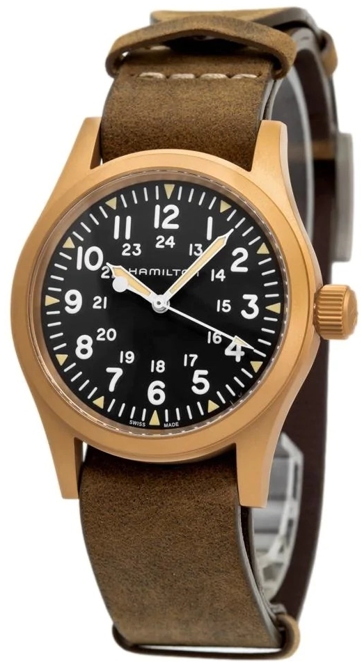 Hamilton Herrklocka H69459530 Khaki Field Svart/Läder Ø38 mm - Hamilton
