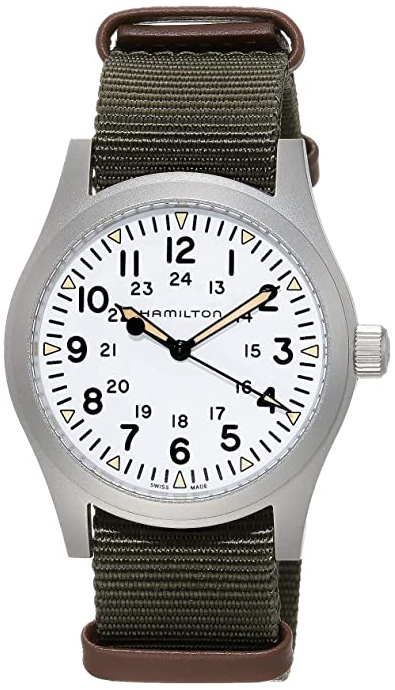 Hamilton Herrklocka H69529913 Khaki Field Vit/Läder Ø42 mm - Hamilton