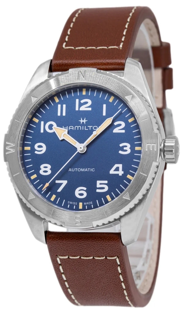 Hamilton Herrklocka H70315540 Khaki Field Blå/Läder Ø41 mm - Hamilton