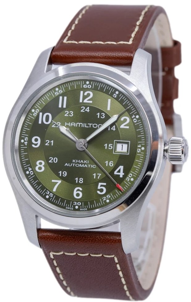 Hamilton Herrklocka H70605560 Khaki Field Grön/Läder Ø42 mm - Hamilton
