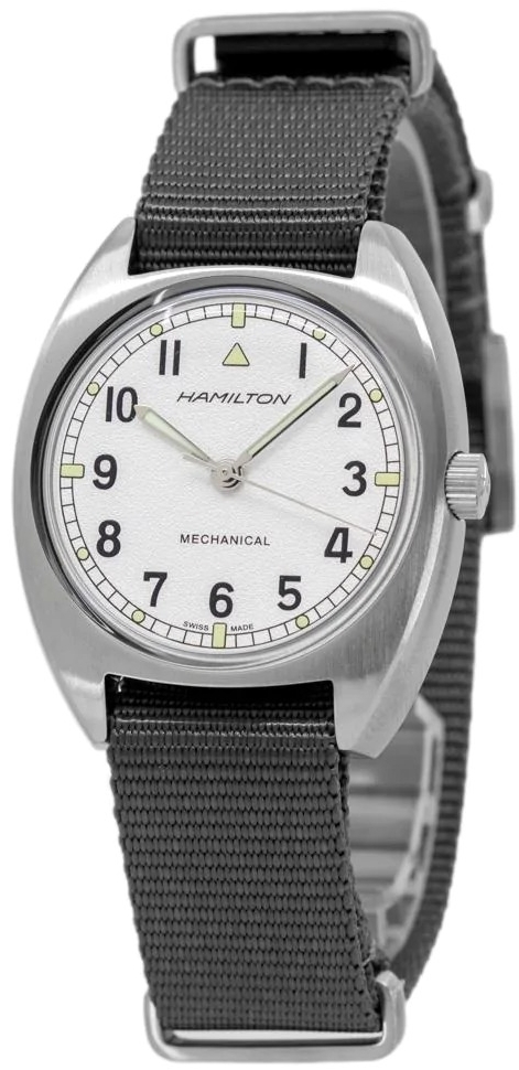 Hamilton Damklocka H76419951 Khaki Aviation Vit/Läder Ø33 mm - Hamilton