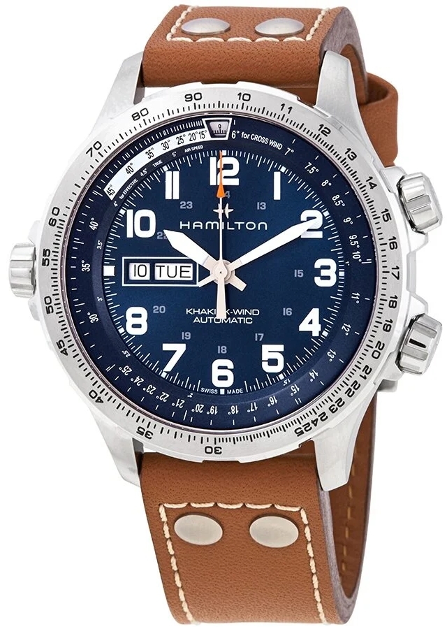 Hamilton Herrklocka H77765541 Khaki Aviation Blå/Läder Ø45 mm - Hamilton