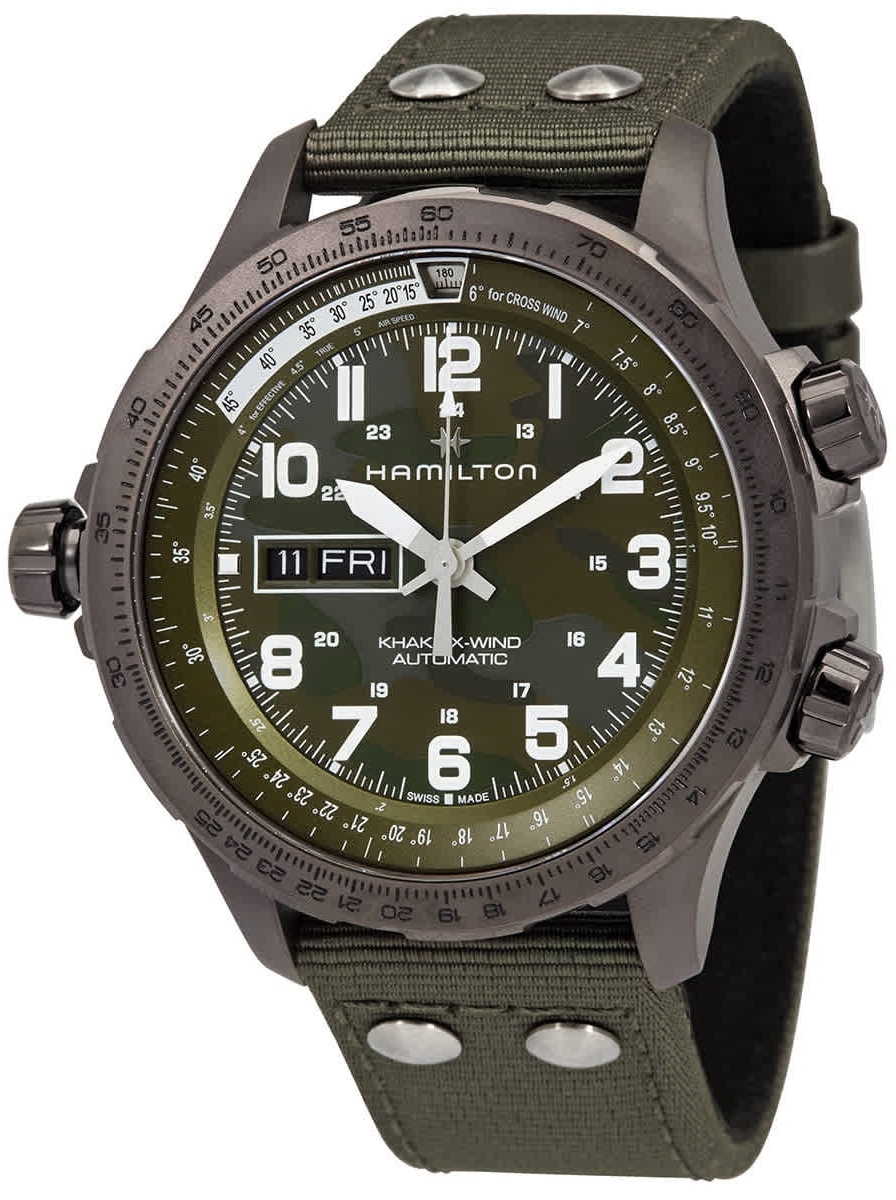 Hamilton Herrklocka H77775960 Khaki Aviation Grön/Läder Ø45 mm - Hamilton