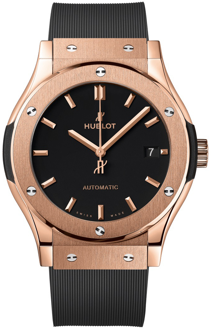 Hublot Herrklocka 542.OX.1181.RX Classic Fusion Svart/Gummi Ø42 mm - Hublot