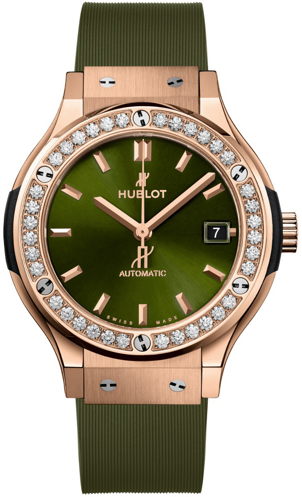 Hublot 565.OX.8980.RX.1204 Classic Fusion Grön/Gummi Ø38 mm - Hublot