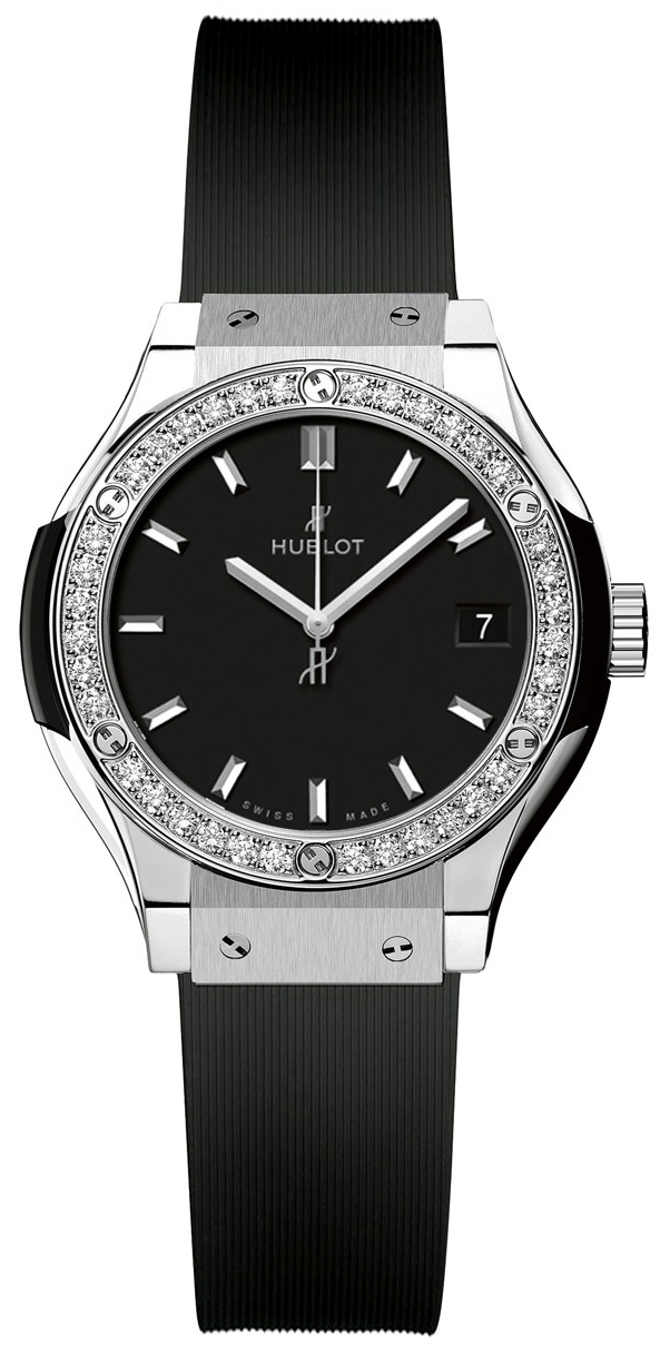 Hublot Damklocka 581.NX.1171.RX.1104 Classic Fusion Svart/Gummi Ø33 - Hublot