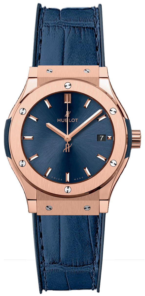 Hublot Damklocka 581.OX.7180.LR Classic Fusion Blå/Läder Ø33 mm - Hublot