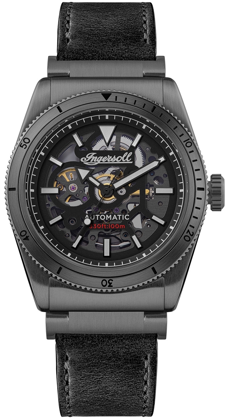 Ingersoll Herrklocka I13902 The Scovill Svart/L&auml;der &Oslash;43 mm