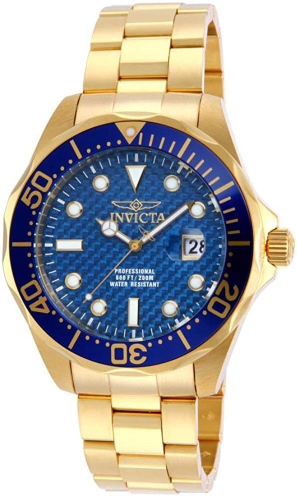 Invicta Herrklocka 14357 Pro Diver Blå/Gulguldtonat stål Ø47 mm - Invicta