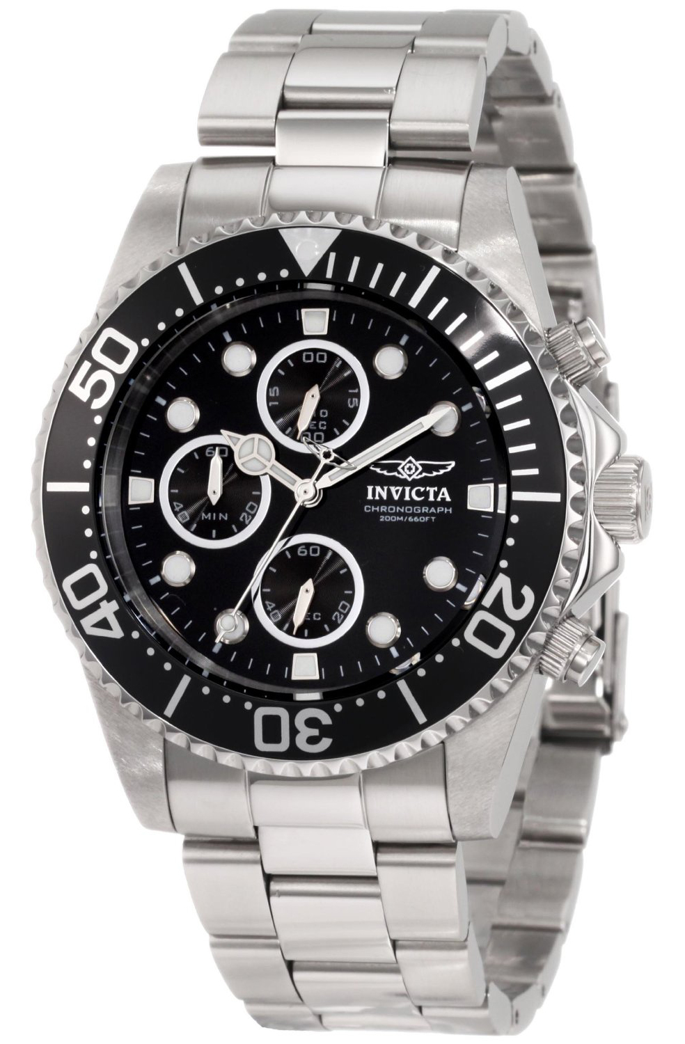 Invicta Pro Diver Herrklocka 1768 Svart/Stål Ø44 mm - Invicta