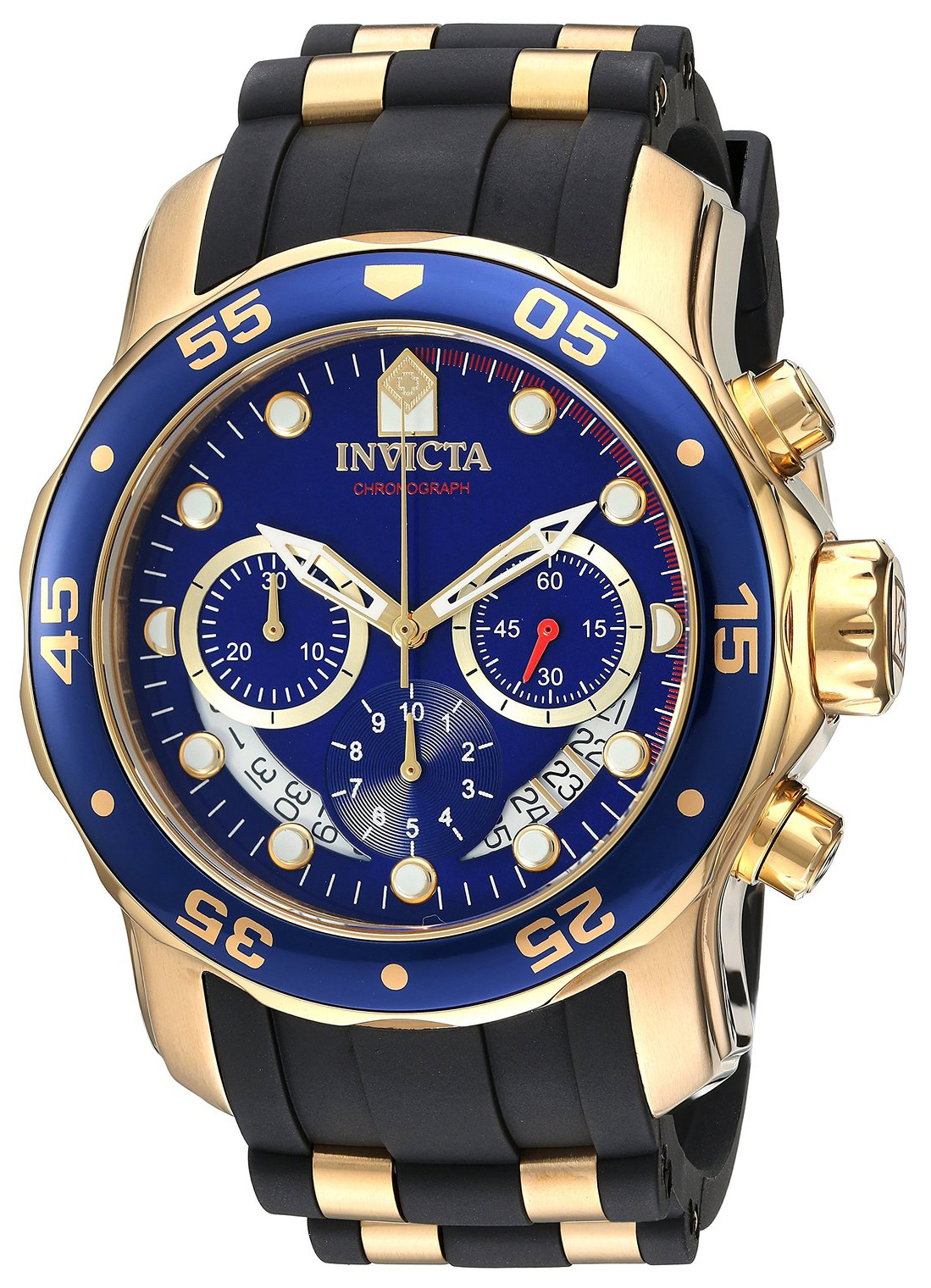 Invicta Pro Diver Herrklocka 21929 Blå/Gulguldtonat stål Ø48 mm - Invicta