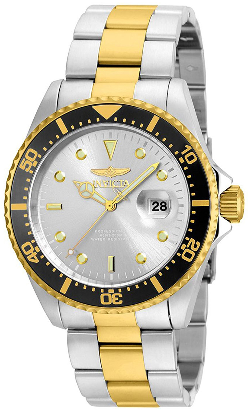 Invicta Pro Diver Herrklocka 22059 Silverfärgad/Gulguldtonat stål Ø43 mm - Invicta