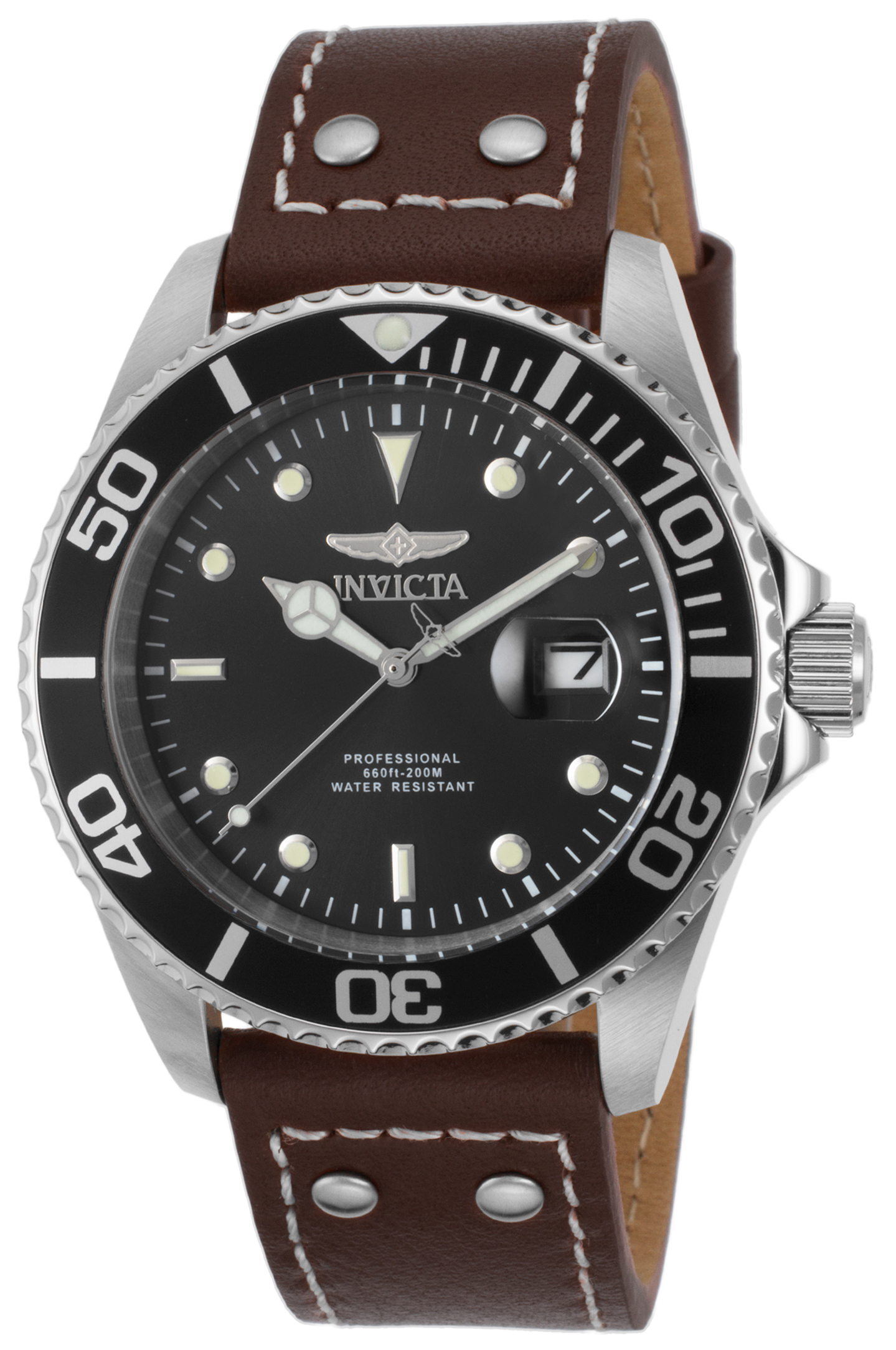 Invicta Herrklocka 22069 Pro Diver Svart/Läder Ø43 mm - Invicta