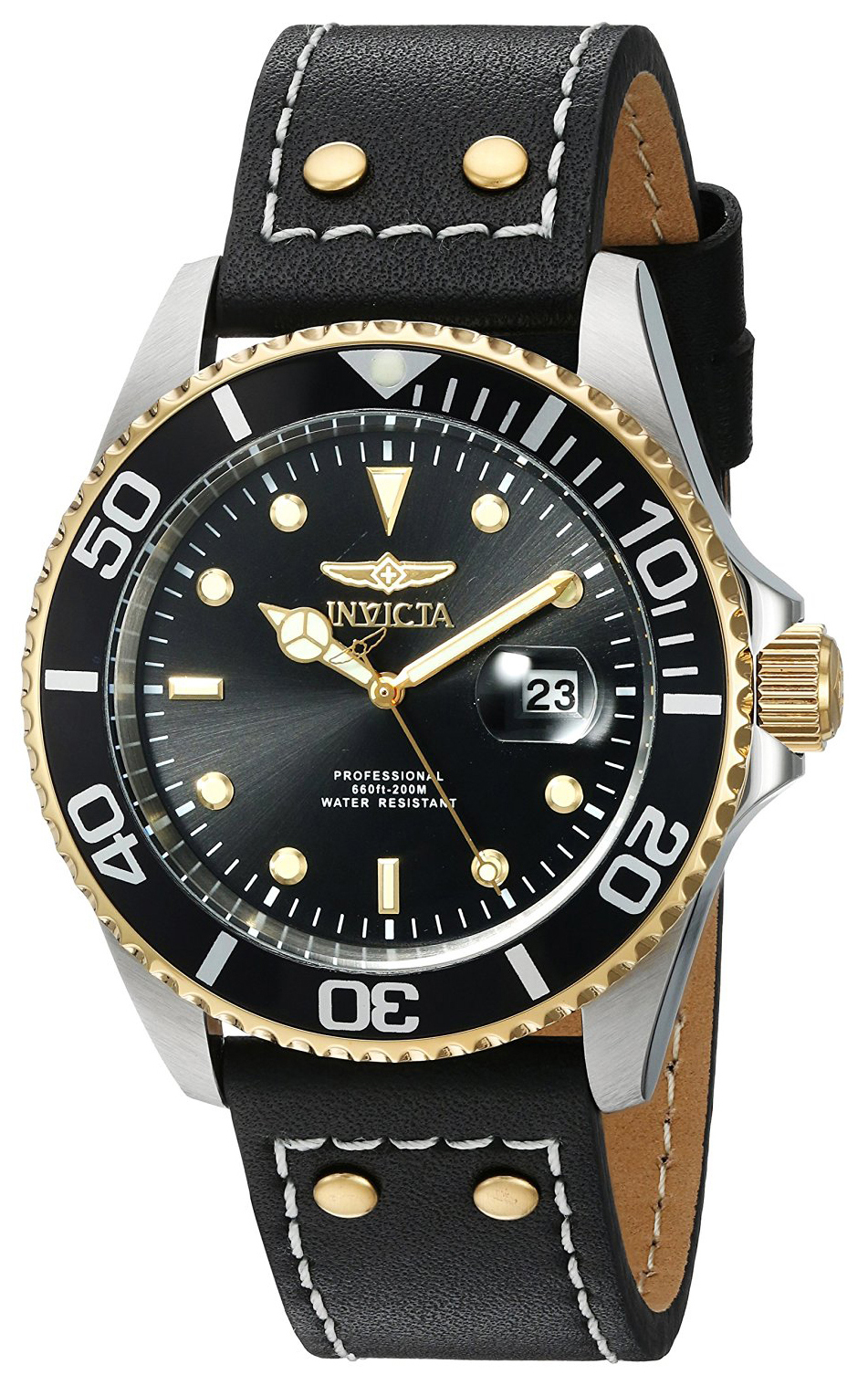 Invicta Herrklocka 22074 Pro Diver Svart/Läder Ø43 mm - Invicta