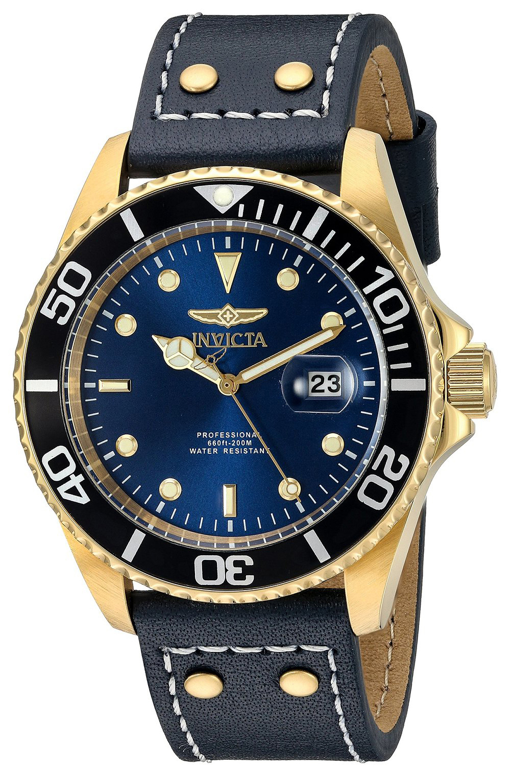 Invicta Herrklocka 22076 Pro Diver Blå/Läder Ø43 mm - Invicta