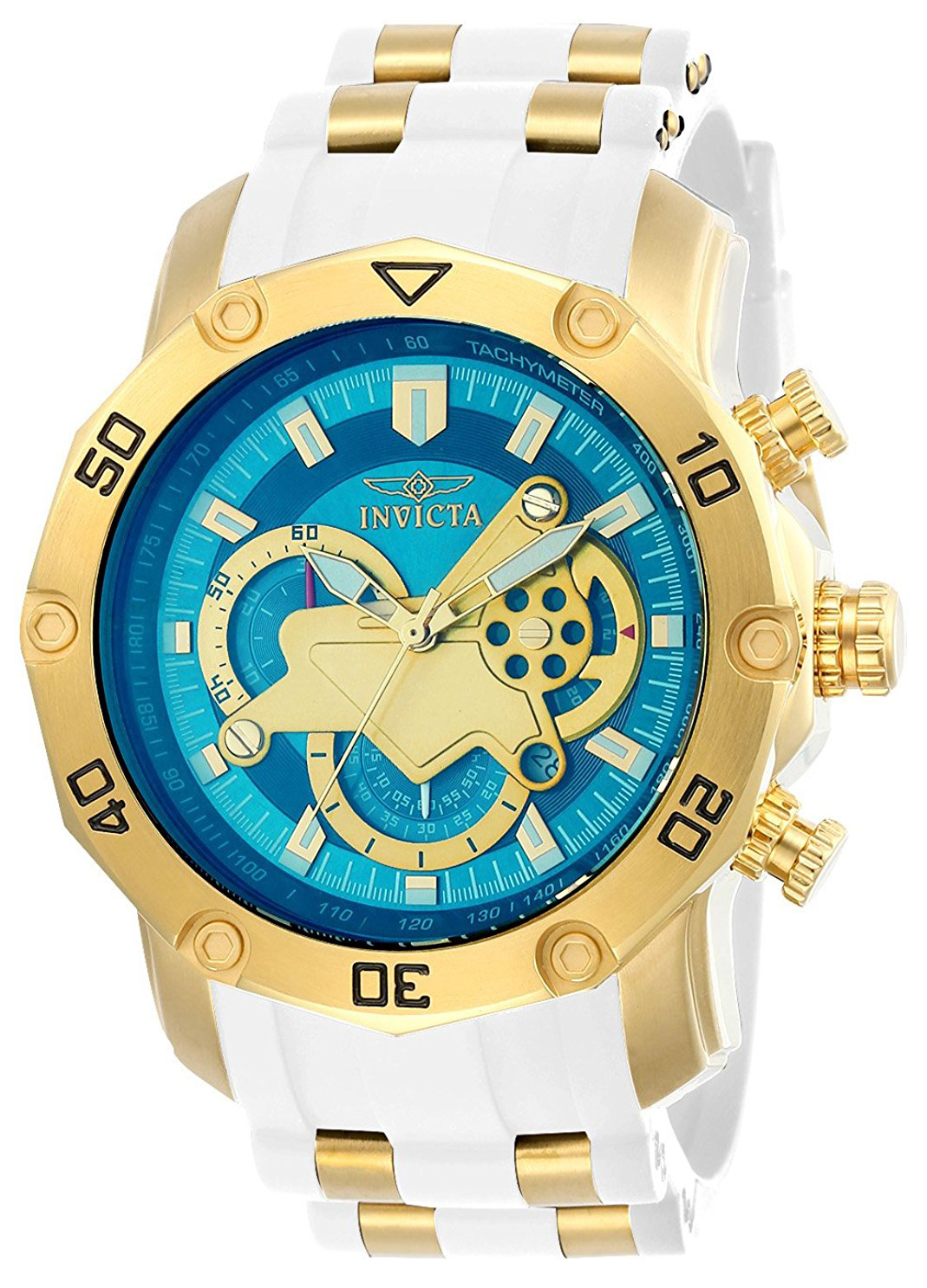 Invicta Pro Diver Herrklocka 23423 Blå/Gulguldtonat stål Ø49 mm - Invicta