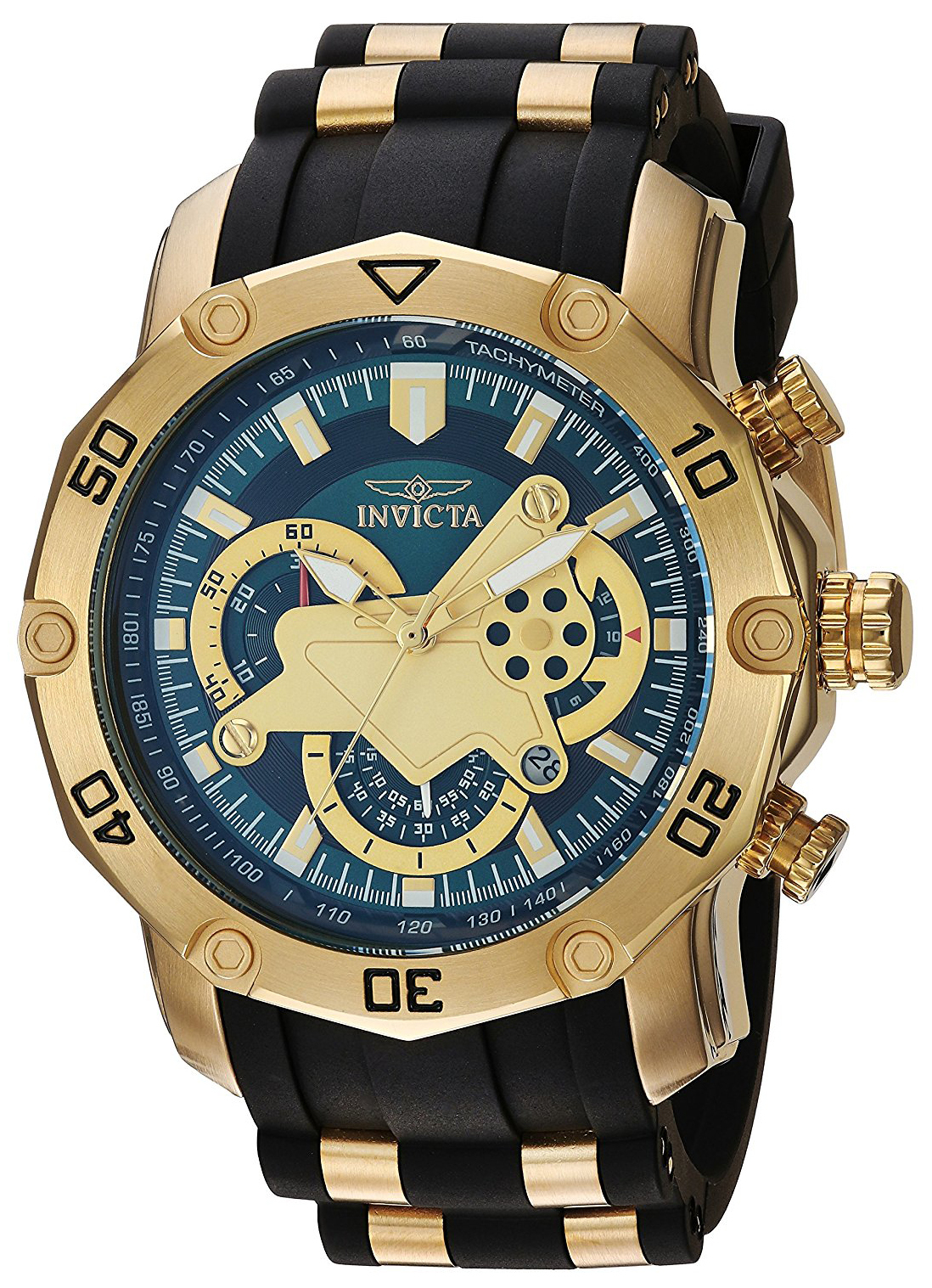 Invicta Pro Diver Herrklocka 23425 Grön/Gulguldtonat stål Ø50 mm - Invicta