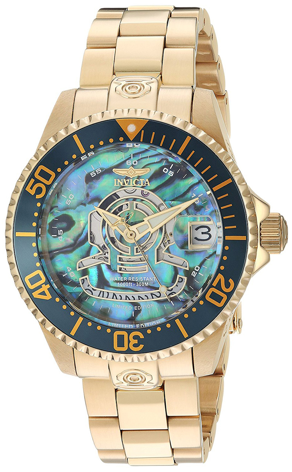 Invicta Pro Diver Damklocka 23456 Grön/Gulguldtonat stål Ø38 mm - Invicta