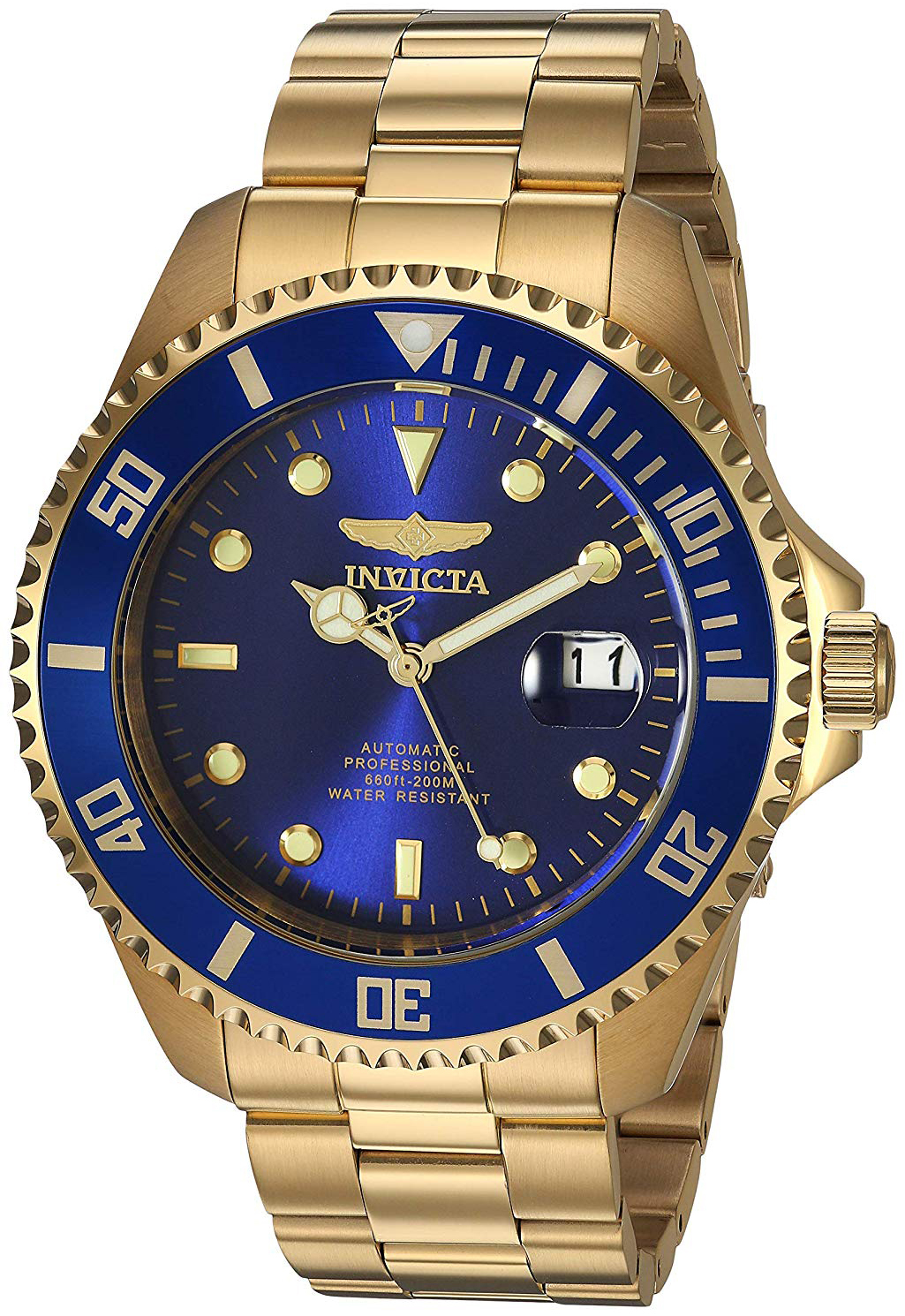 Invicta Herrklocka 28949 Pro Diver Blå/Gulguldtonat stål Ø47 mm