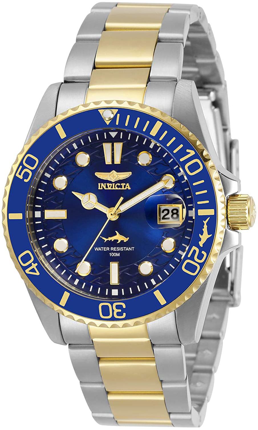 Invicta Damklocka 30481 Pro Diver Blå/Gulguldtonat stål Ø38 mm