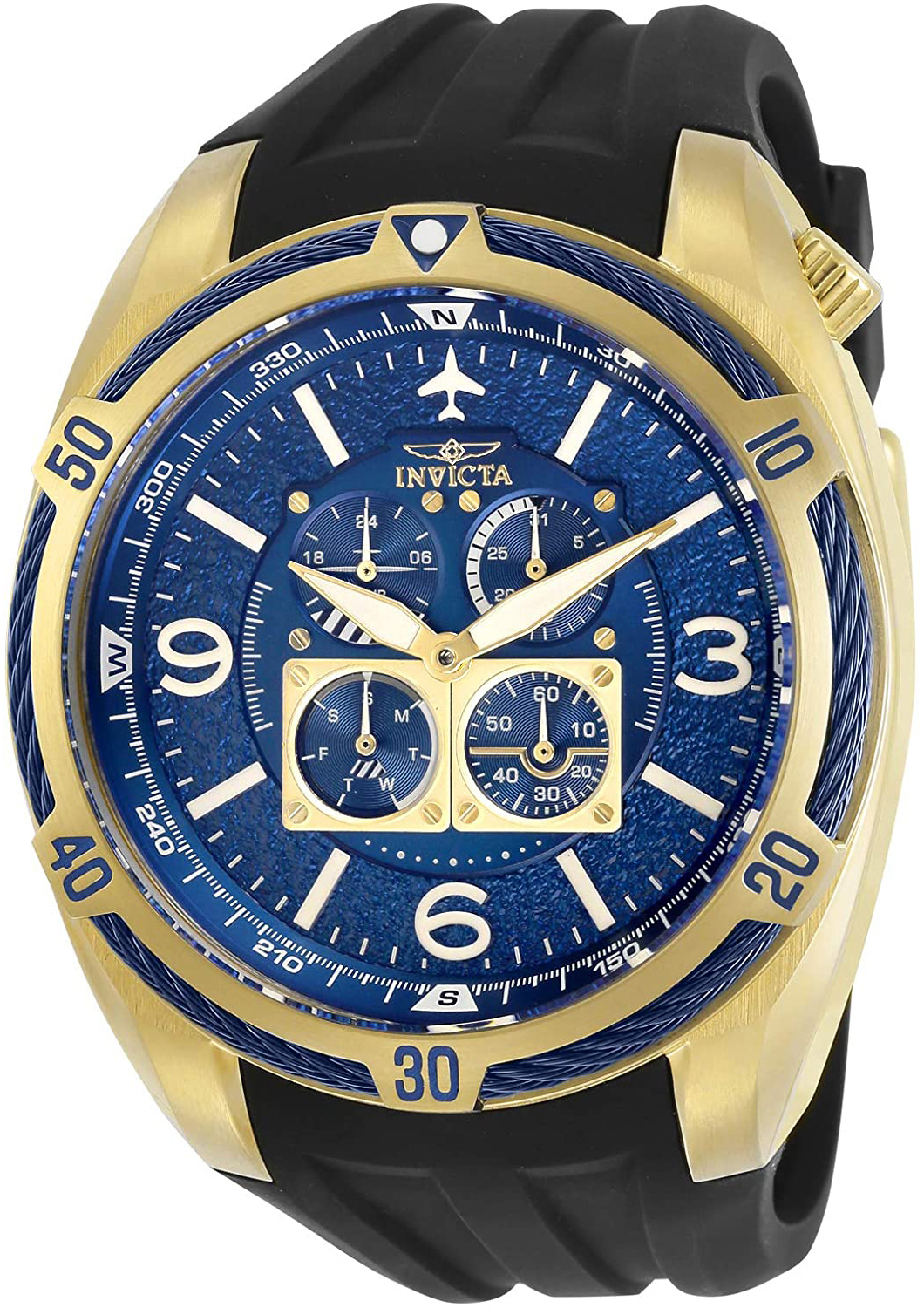 Invicta Herrklocka 30487 Aviator Blå/Gummi Ø50 mm - Invicta