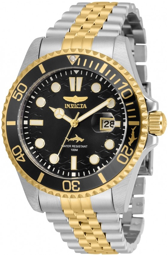 Invicta Herrklocka 30618 Svart/Gulguldtonat st&aring;l &Oslash;43 mm