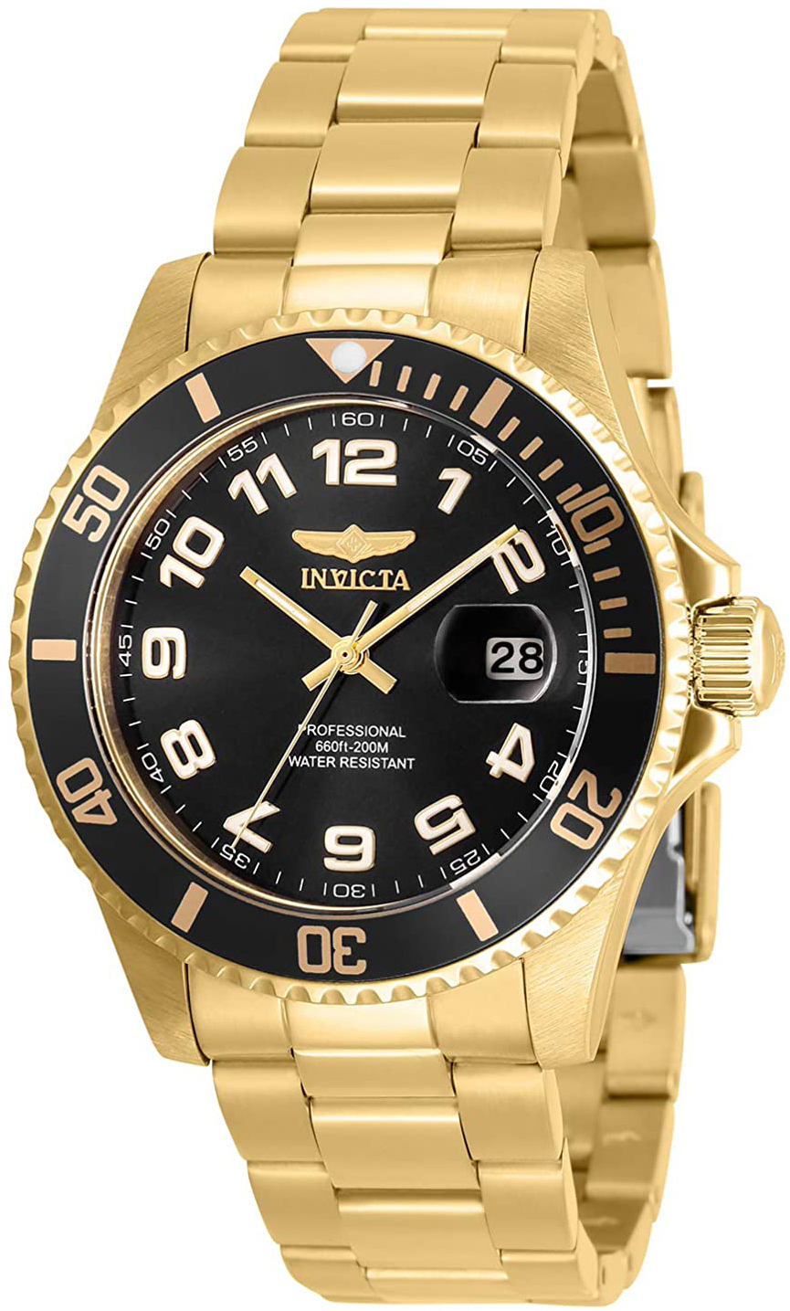 Invicta Herrklocka 30695 Svart/Gulguldtonat stål Ø40 mm - Invicta