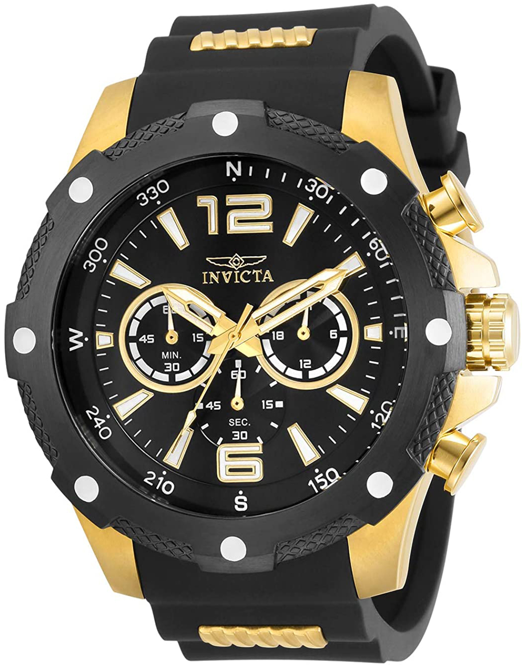 Invicta Herrklocka 30769 I-Force Svart/Gulguldtonat st&aring;l &Oslash;50 mm