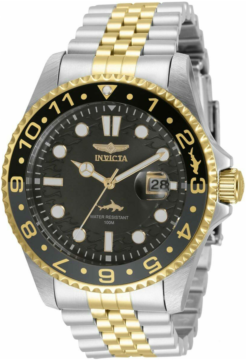 Invicta Herrklocka 35131 Pro Diver Svart/Gulguldtonat st&aring;l &Oslash;43 mm