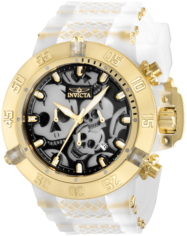 Invicta Herrklocka 37328 Subaqua Svart/Gulguldtonat stål Ø50 mm - Invicta