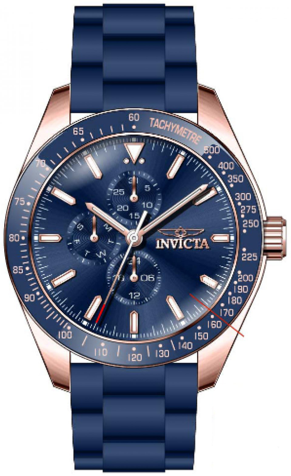 Invicta Herrklocka 38406 Aviator Blå/Gummi Ø45 mm - Invicta