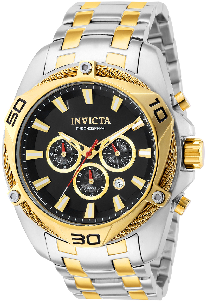 Invicta Herrklocka 38571 Bolt Svart/Gulguldtonat stål Ø50 mm - Invicta