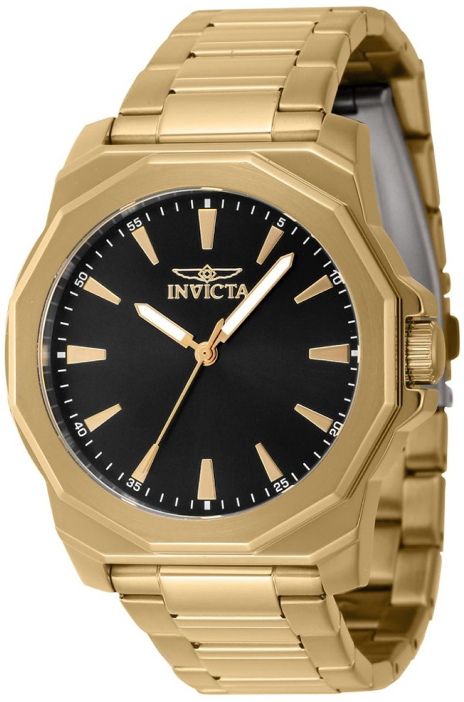 Invicta Herrklocka 46839 Speedway Svart/Gulguldtonat stål Ø42 mm