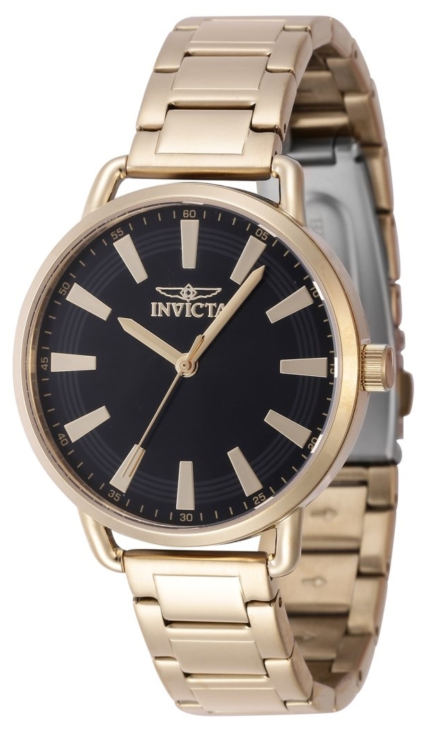 Invicta Damklocka 47322 Wildflower Svart/Guldtonat stål Ø38 mm - Invicta