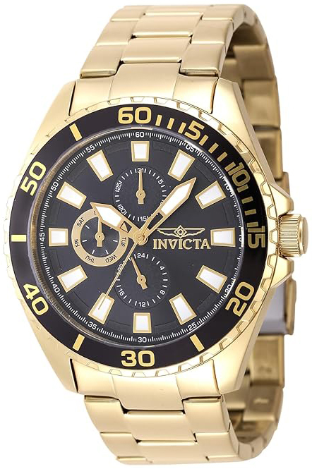 Invicta Herrklocka 47578 Pro Diver Grå/Gulguldtonat stål Ø46 mm - Invicta