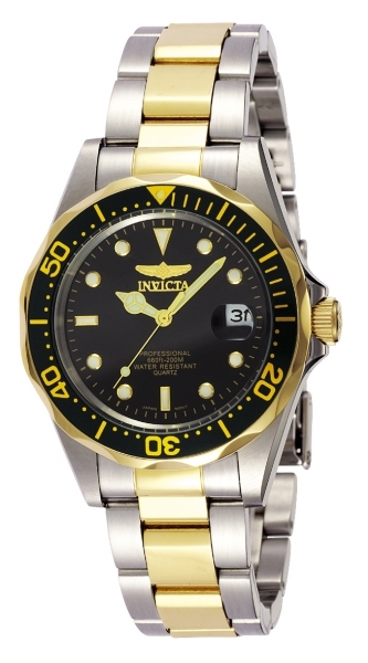 Invicta Pro Diver Herrklocka 8934 Svart/Gulguldtonat stål Ø39 mm - Invicta